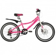 Велосипед 20' стальная рама NOVATRACK ALICE розовый, 6 скор., дисковый тормоз 20SH6D.ALICE.PN21